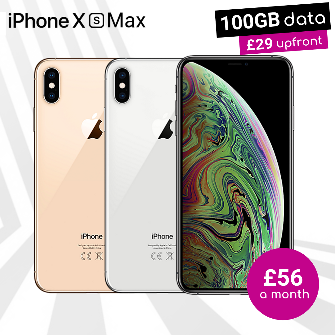 Get 100GB monthly data with iPhone XS Max Silver, Space Grey and Gold