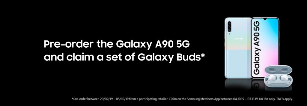 Free Galaxy Buds with Samsung A90 5G deals