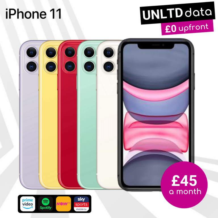 Unlimited data contract deals for iPhone 11 with no upfront cost