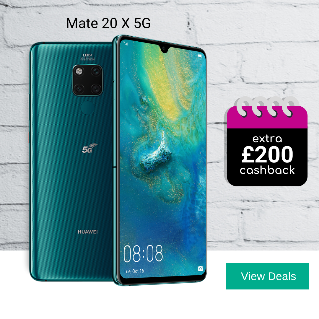 Huawei Mate 20 X 5G deals with £200 cashback