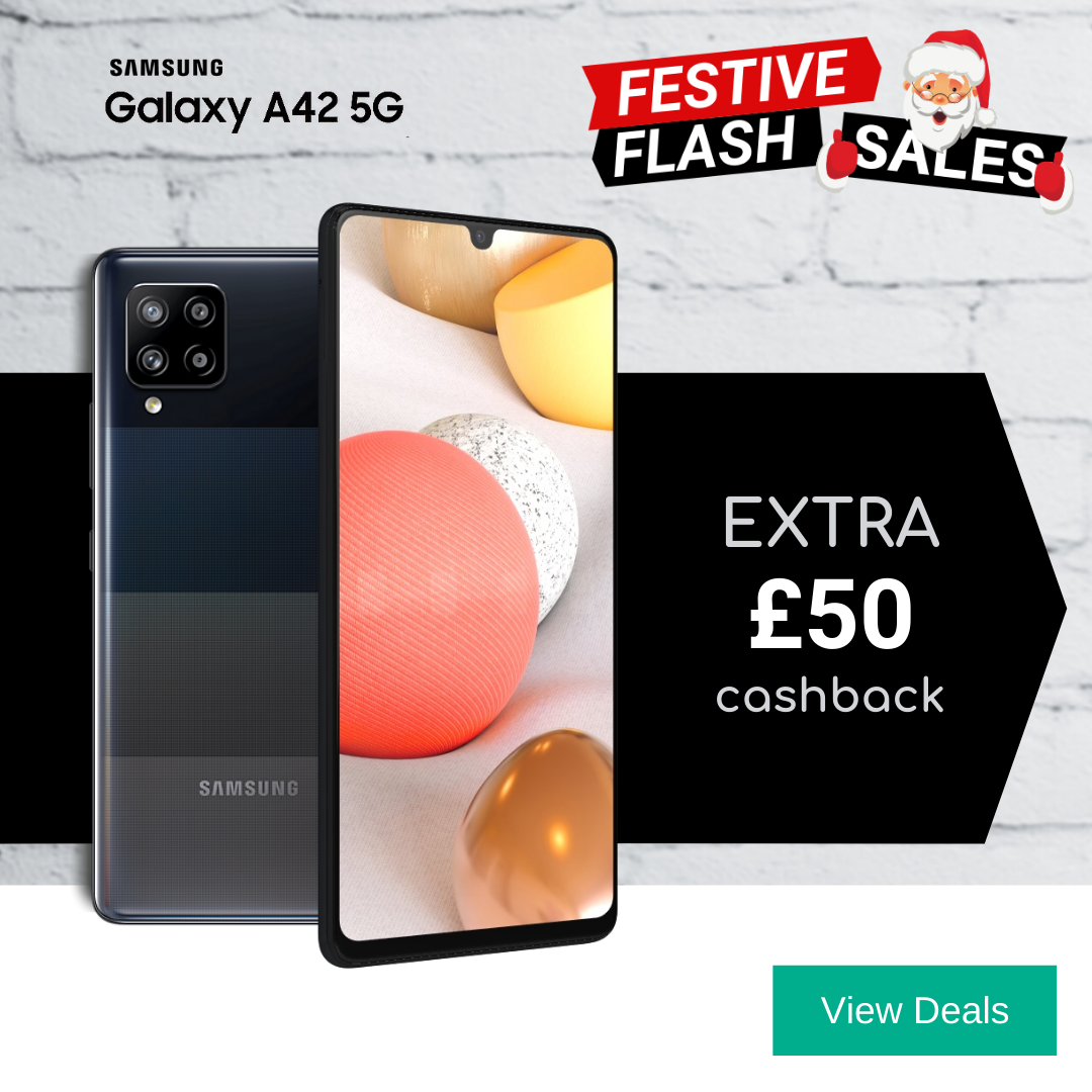 Claim an Extra £50 cashback with the best Samsung A42 5G contracts