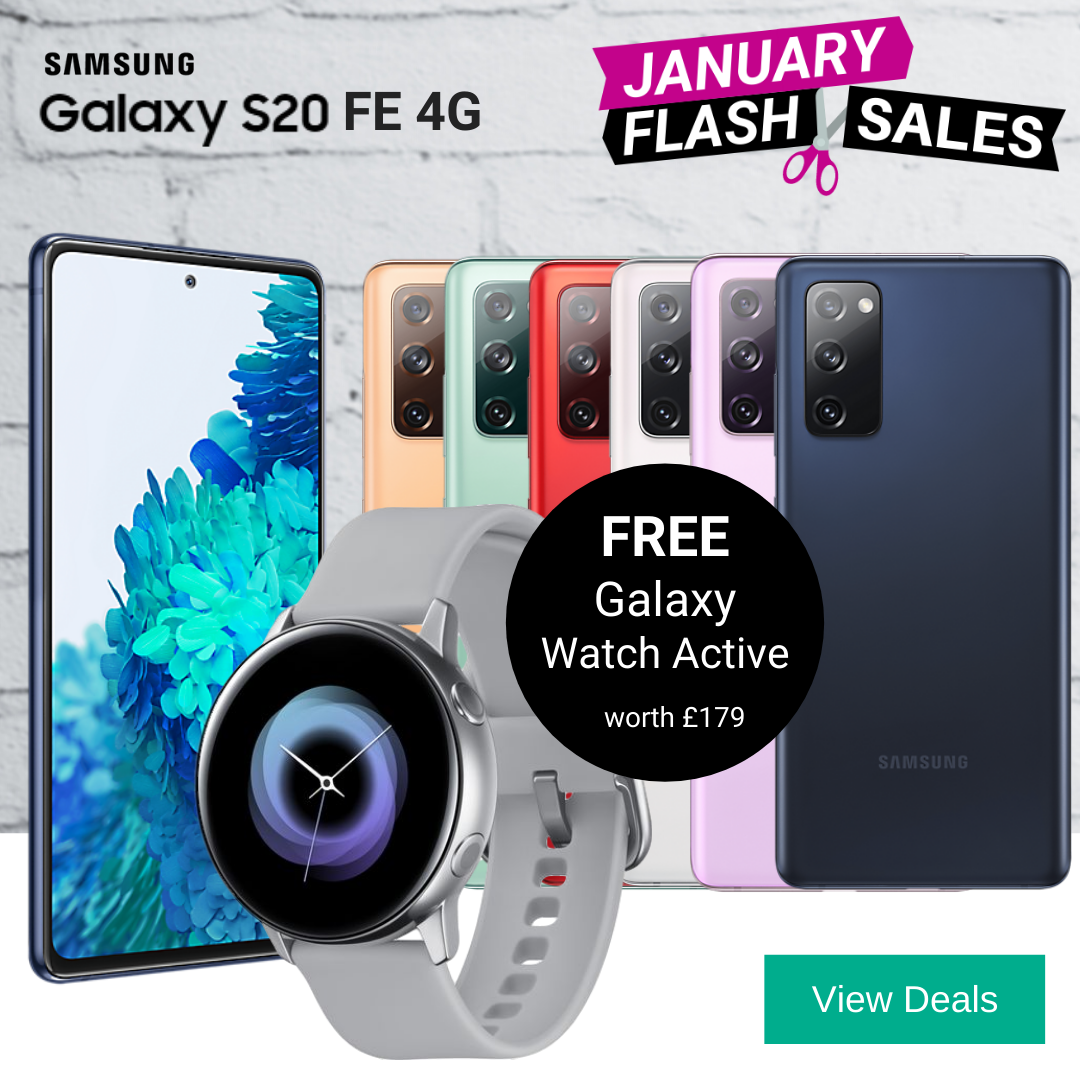 Free Galaxy Watch Active with Samsung S20 FE deals