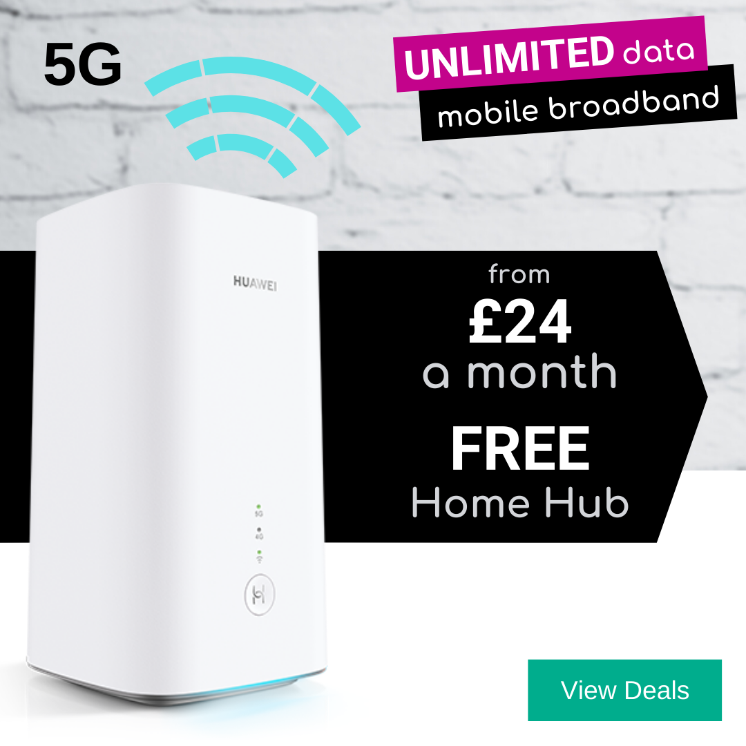 Cheapest Deals for 5G Unlimited Mobile Broadband with Free 5G Router Home Hub
