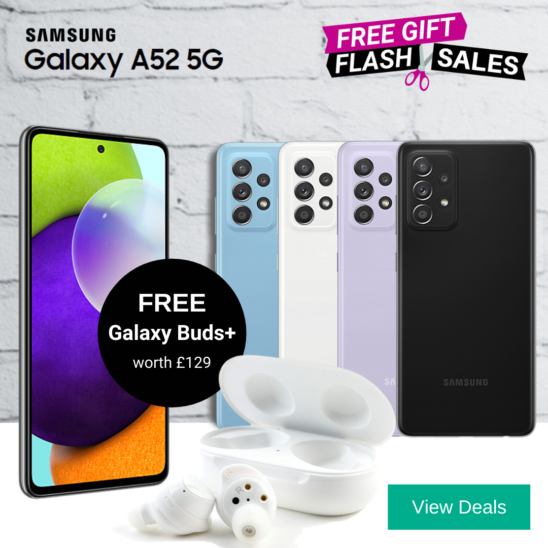 Samsung A52 5G deals with Free Galaxy Buds+