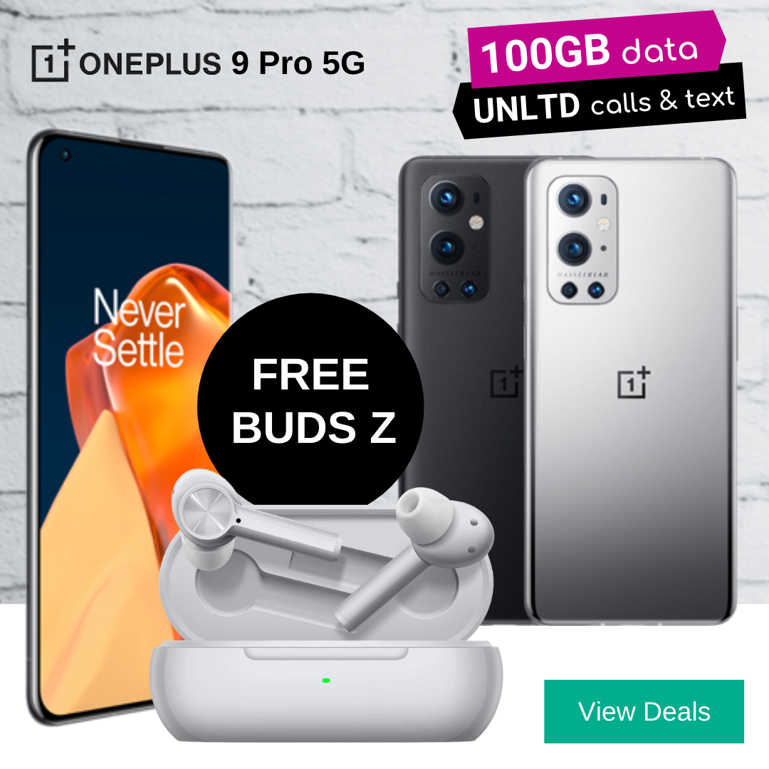 Free OnePlus Buds Z with OnePlus 9 Pro 5G 100GB data deals