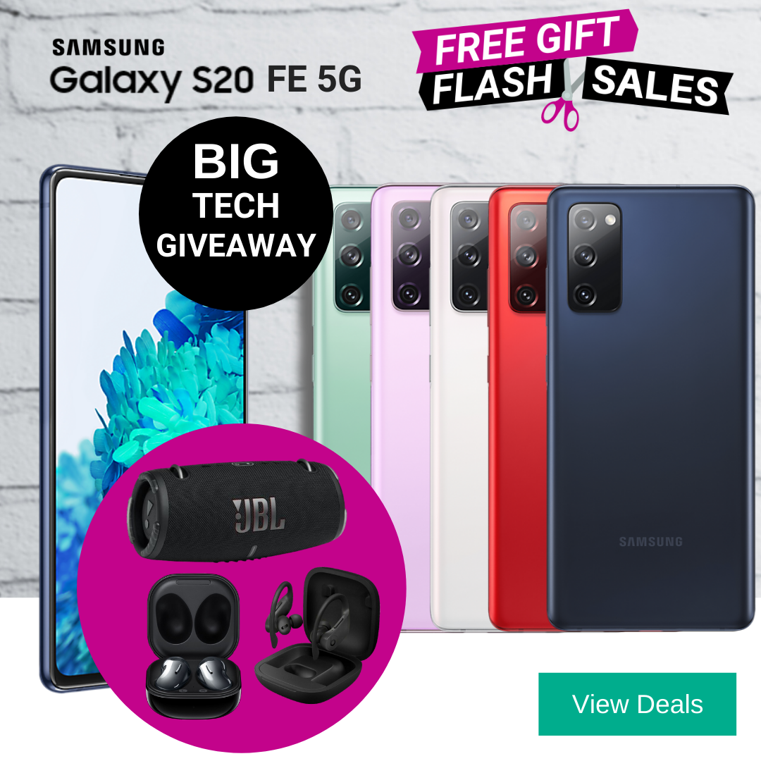 Choose a Free Gift with Unlimited Data Deals for the Samsung S20 FE 5G