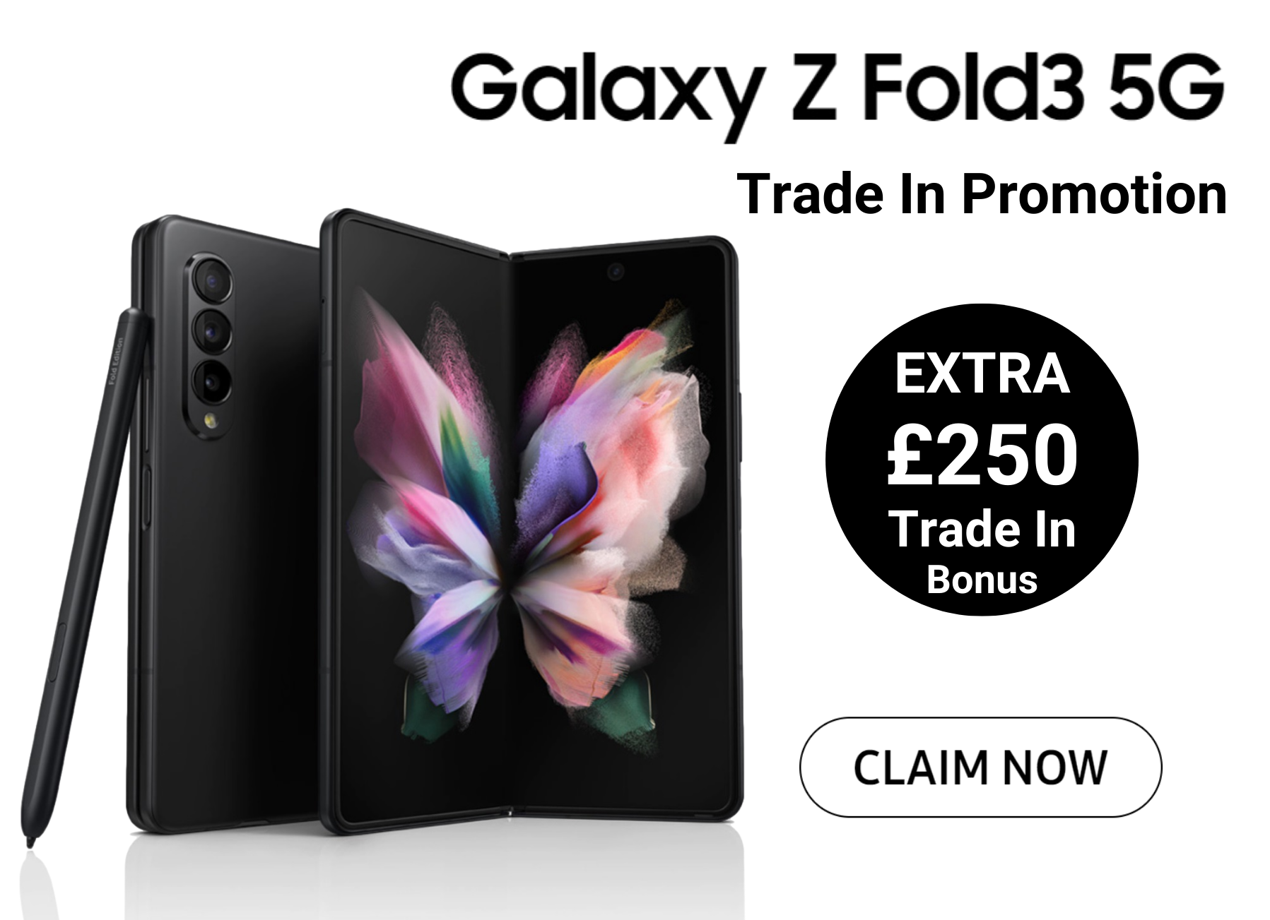 Samsung Z Fold3 Deals with Extra £250 Trade In Cashback