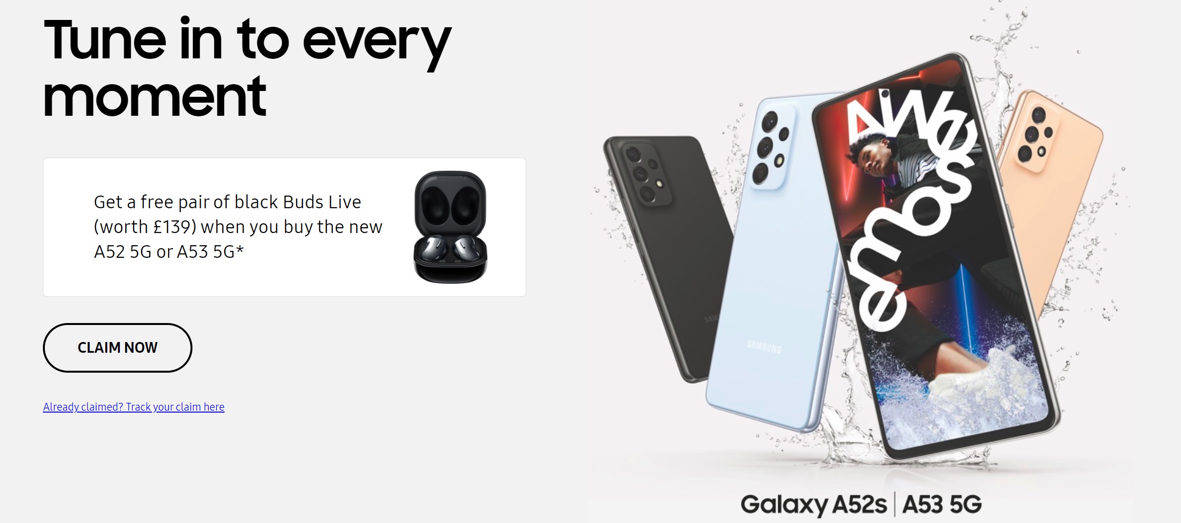 Free Galaxy Buds Live with Samsung A52S & A53 5G deals