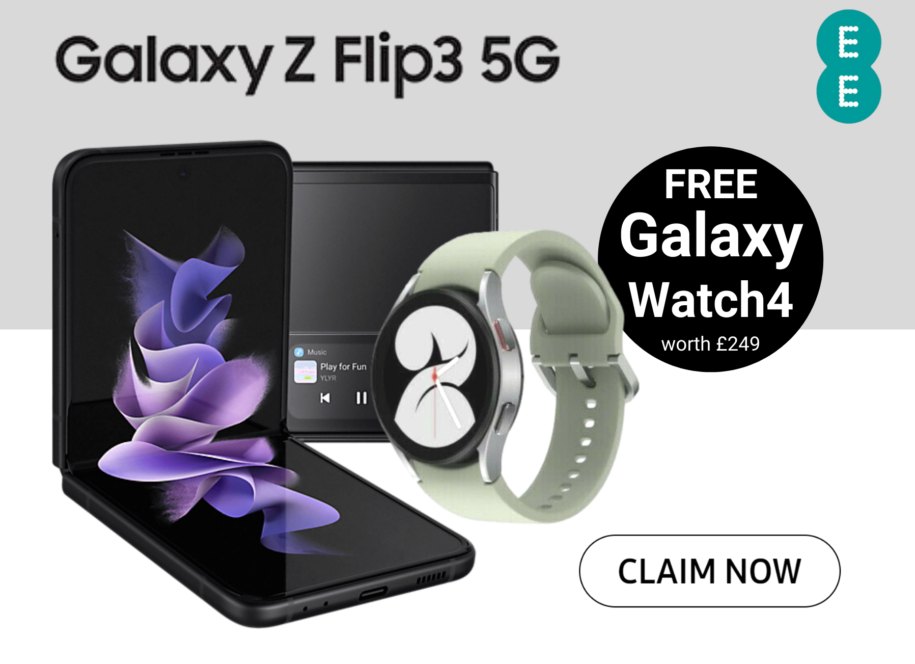Free Galaxy Watch4 with Samsung Z Flip3 deals on EE