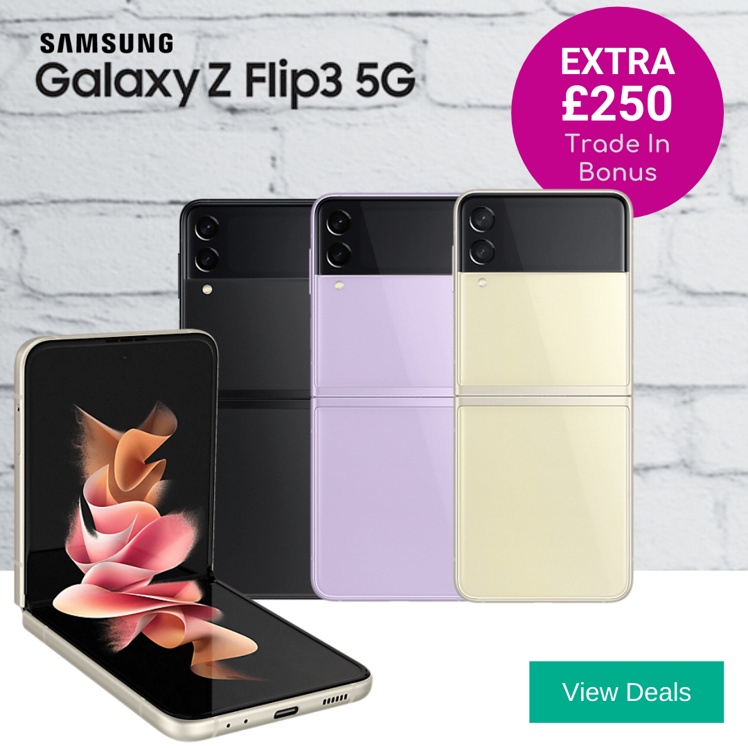 Extra £250 trade in bonus promotion with Samsung Z Flip3 deals
