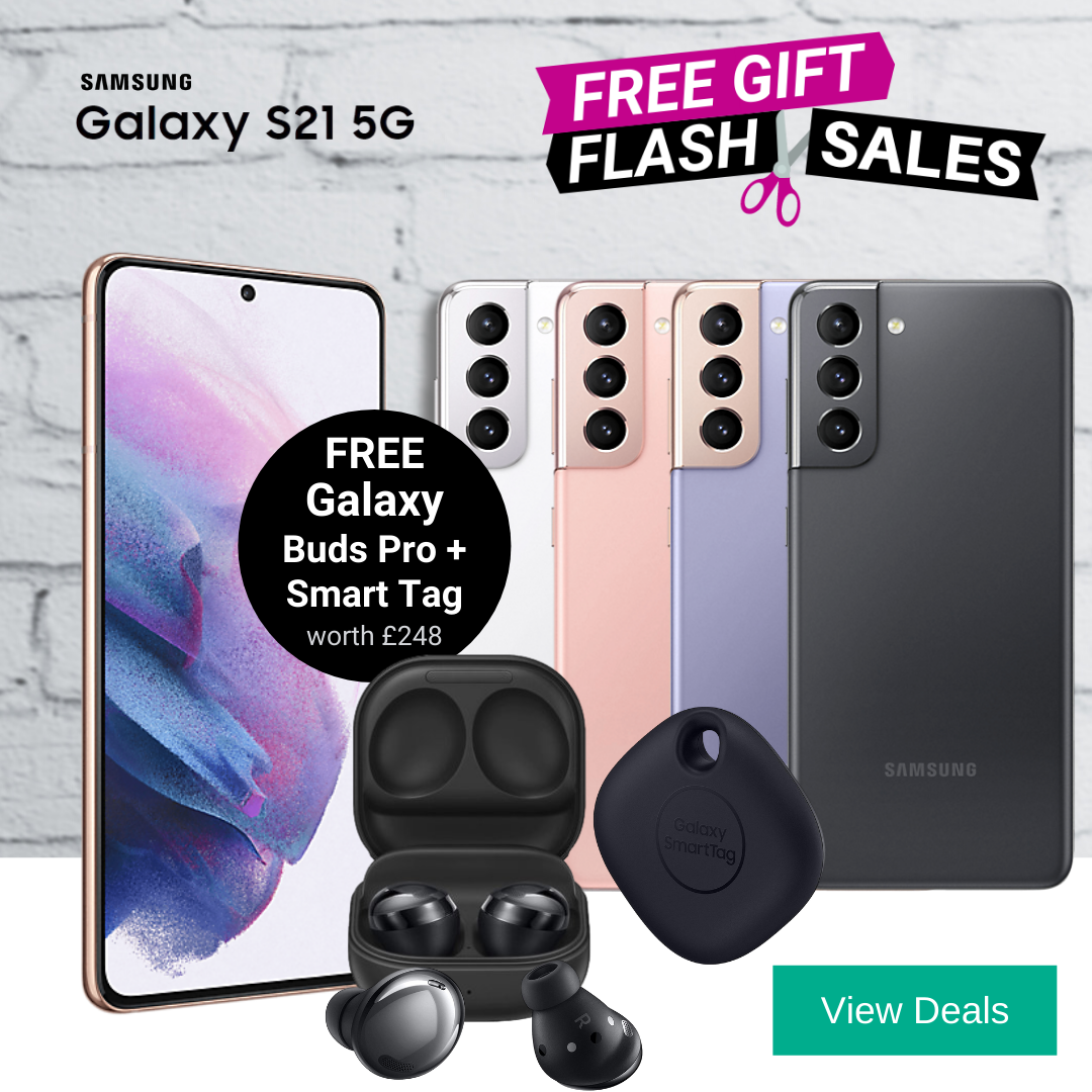 Samsung S21 phone contract deals with Free Galaxy Buds Pro and Galaxy Smart Tag