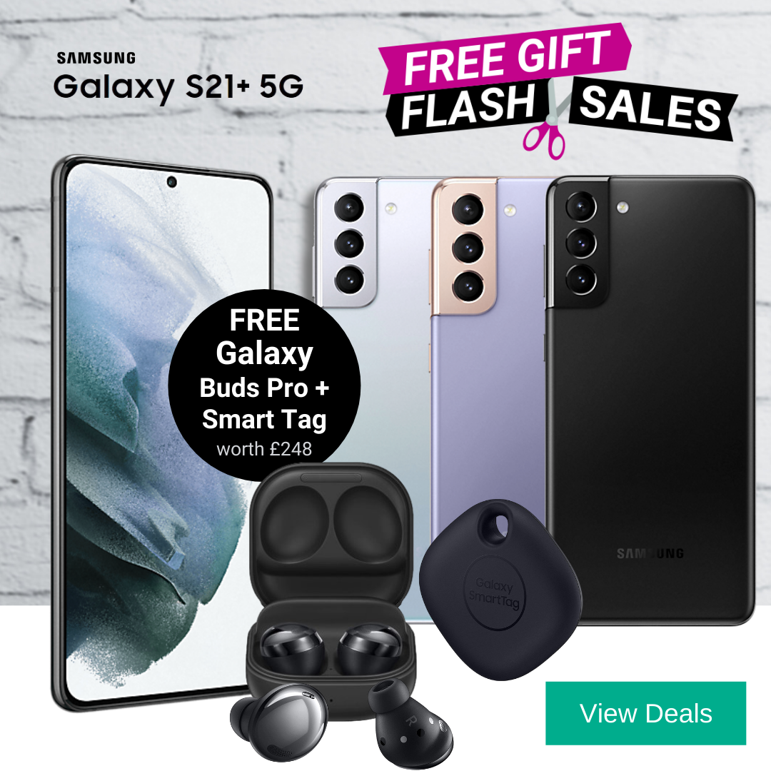 Free Galaxy Buds Pro earphones and Galaxy Smart Tag with Samsung S21 Plus (S21+) new contracts and upgrade offers