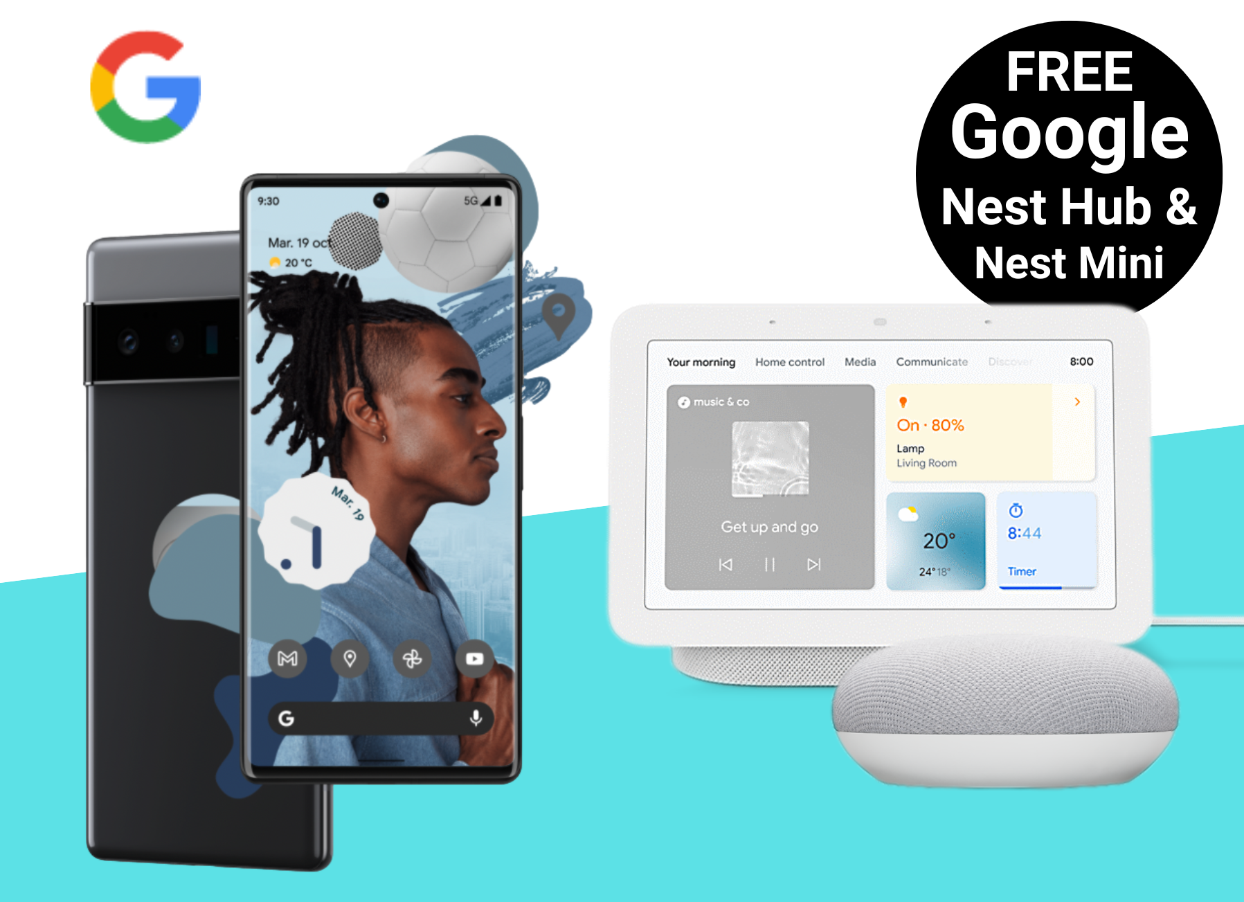 Google Pixel 6, 6 Pro and 6a deals with Free Nest Hub and Nest Mini