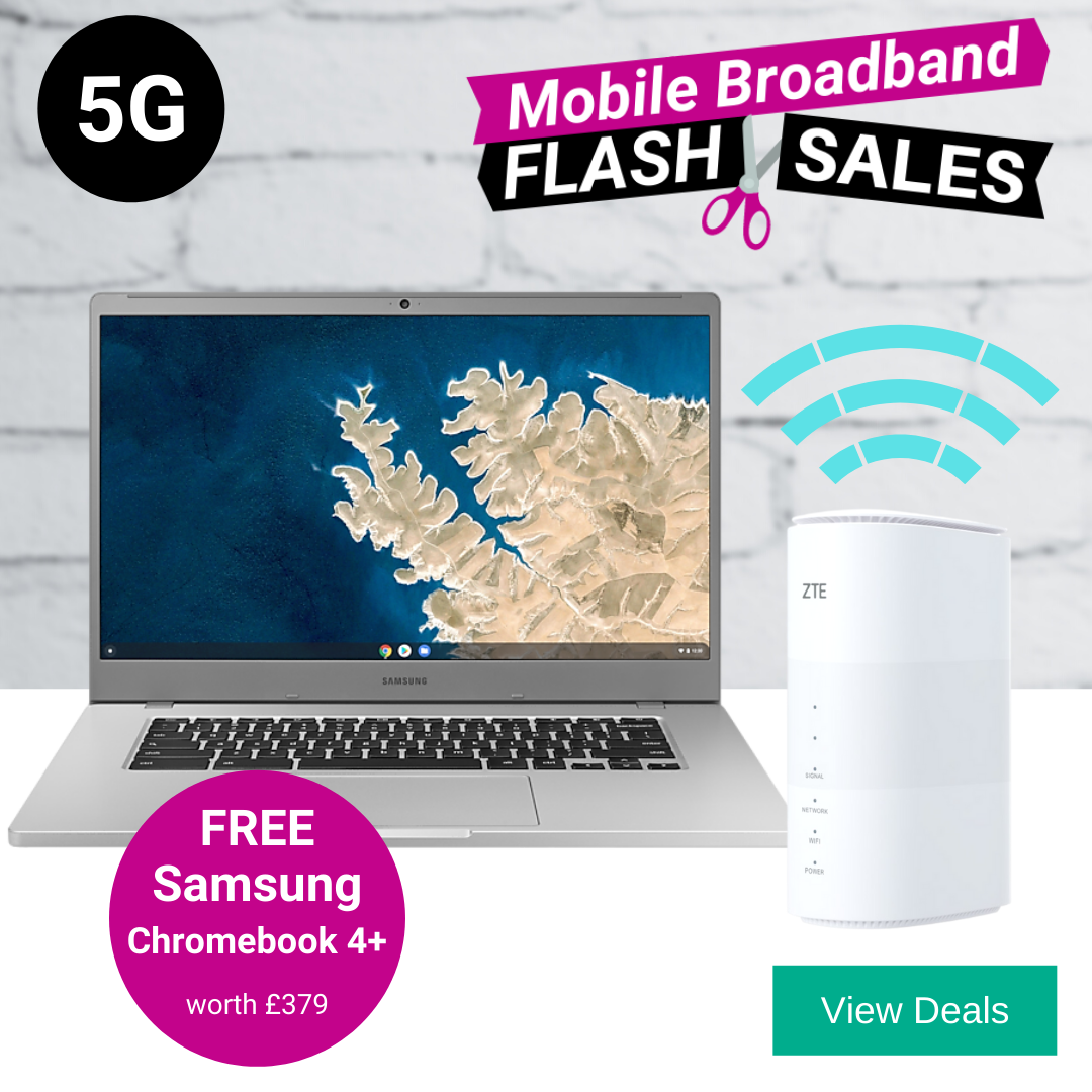 5G Broadband Deals with Free Samsung Chromebook 4+