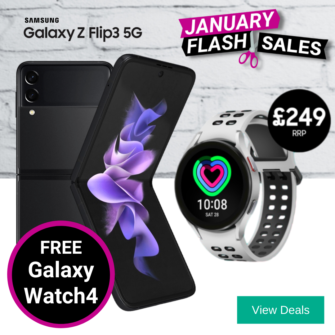Samsung Galaxy Z Flip3 contract deals with Free Watch4 Bluetooth