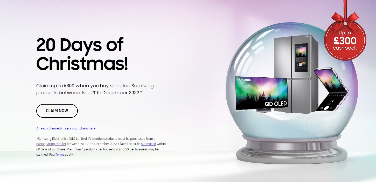 Samsung Christmas Cashback Promotion