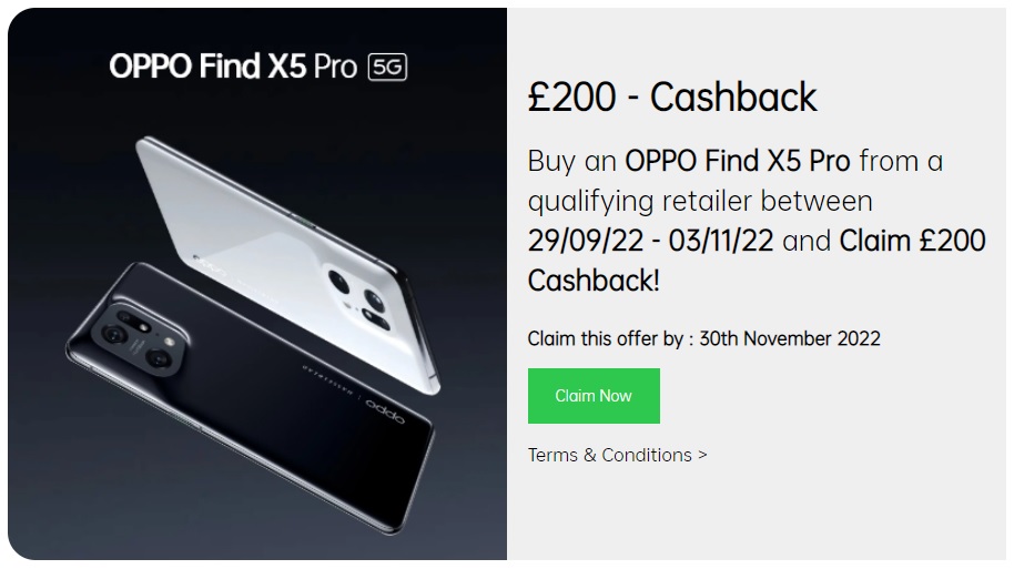 Oppo Find X5 Pro Deals with £200 Extra Cashback