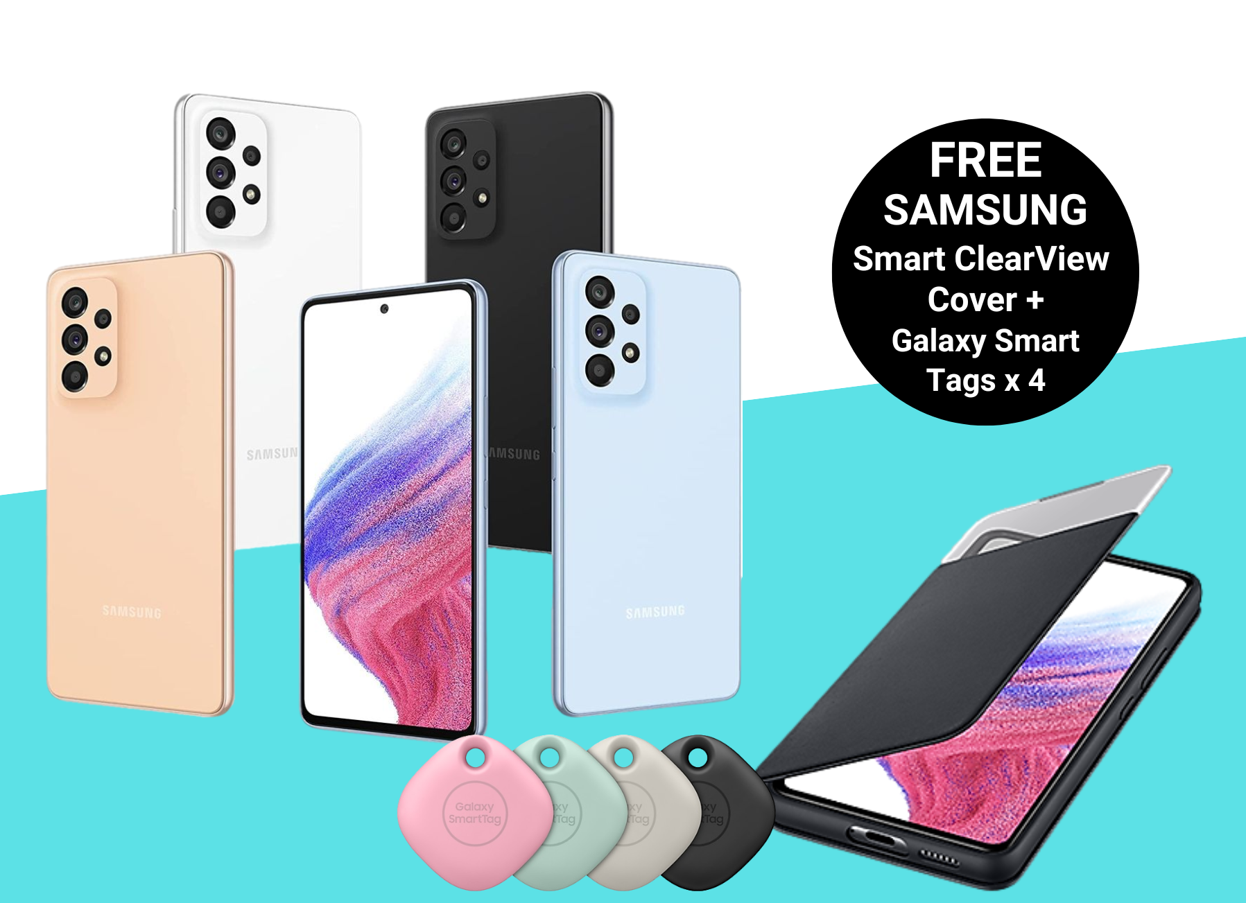 Samsung A53 Deals with Free Smart Case and Smart Tags