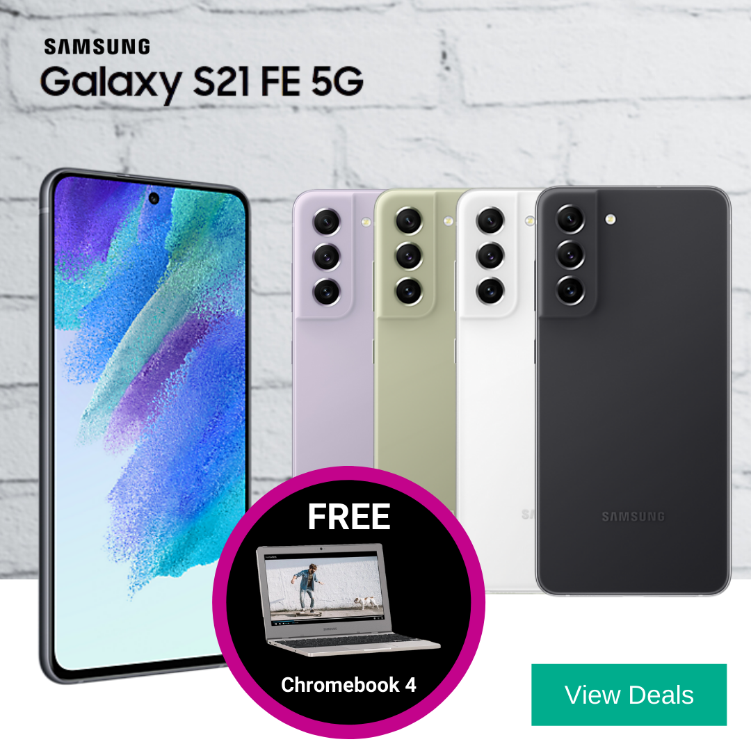 Samsung Galaxy S21 FE 5G O2 deals with Free Chromebook 4