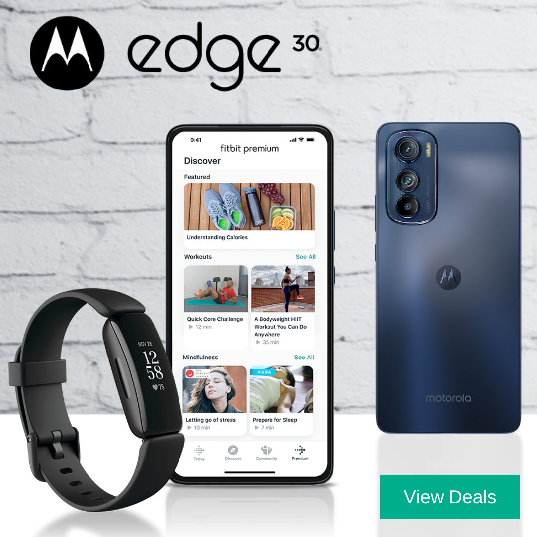 Motorola Edge 30 deals with Free Fitbit Inspire 2 and 12 months Premium