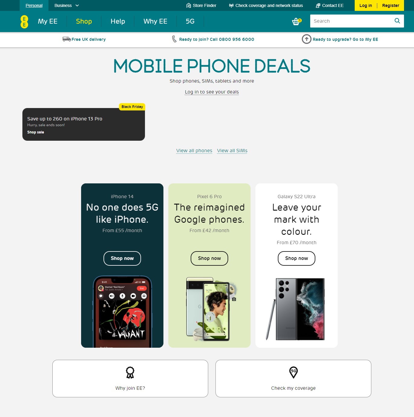 EE iPhone 14 Deals and Black Friday Offers