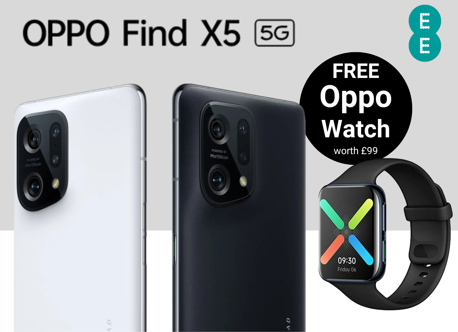 Free Oppo Watch with Find X5 Deals on EE