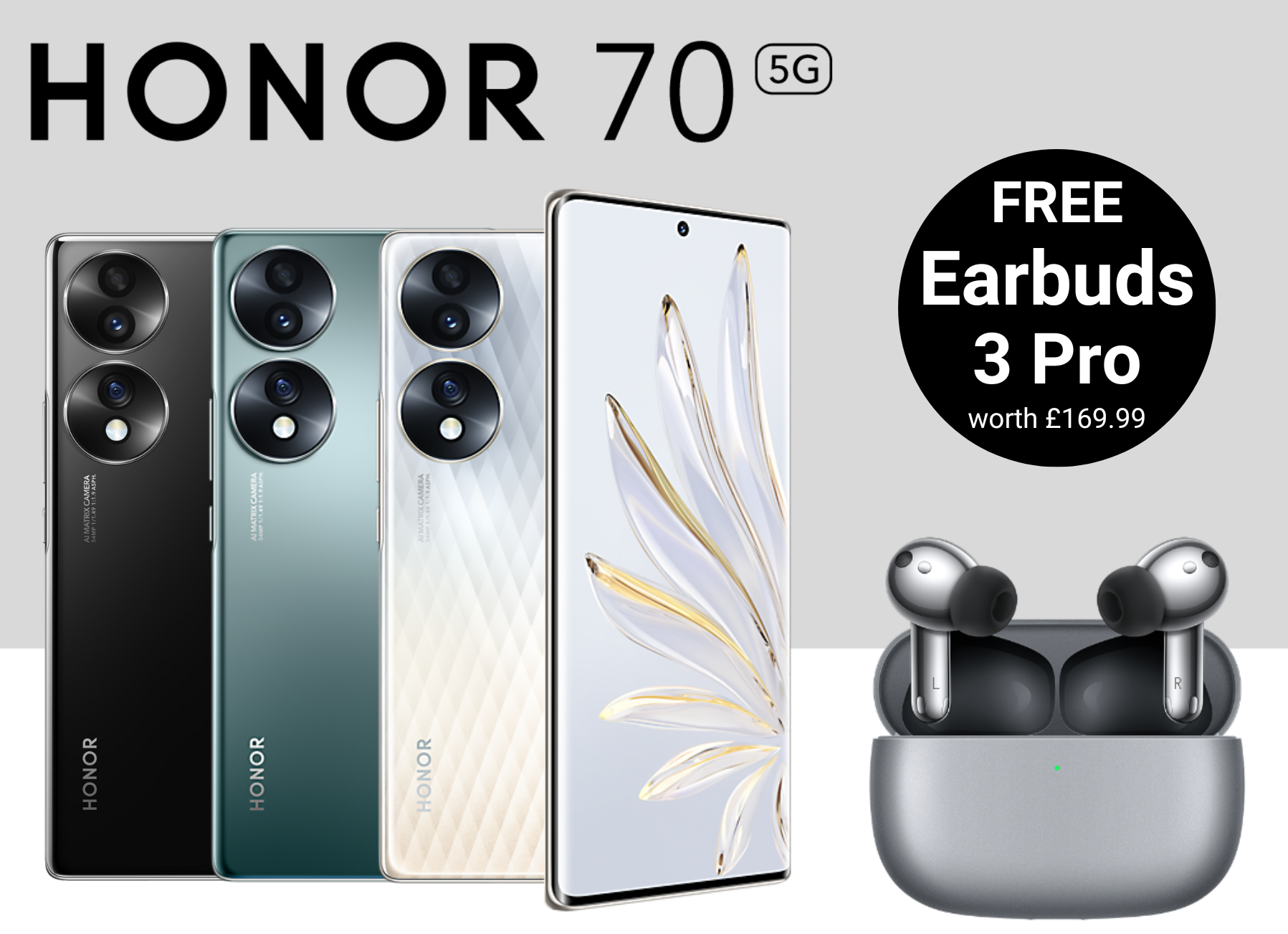 Free Earbuds 3 Pro with Honor 70 Deals