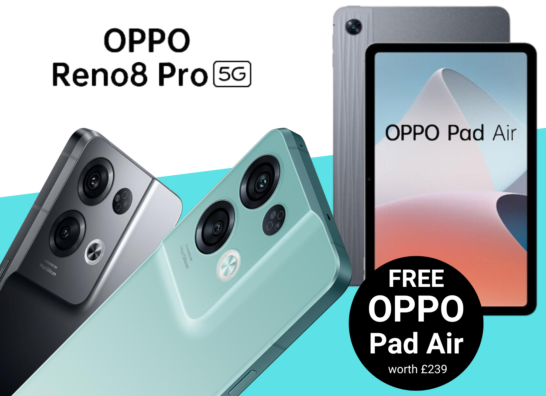 Oppo Reno8 Pro deals with Free Oppo Pad Air tablet