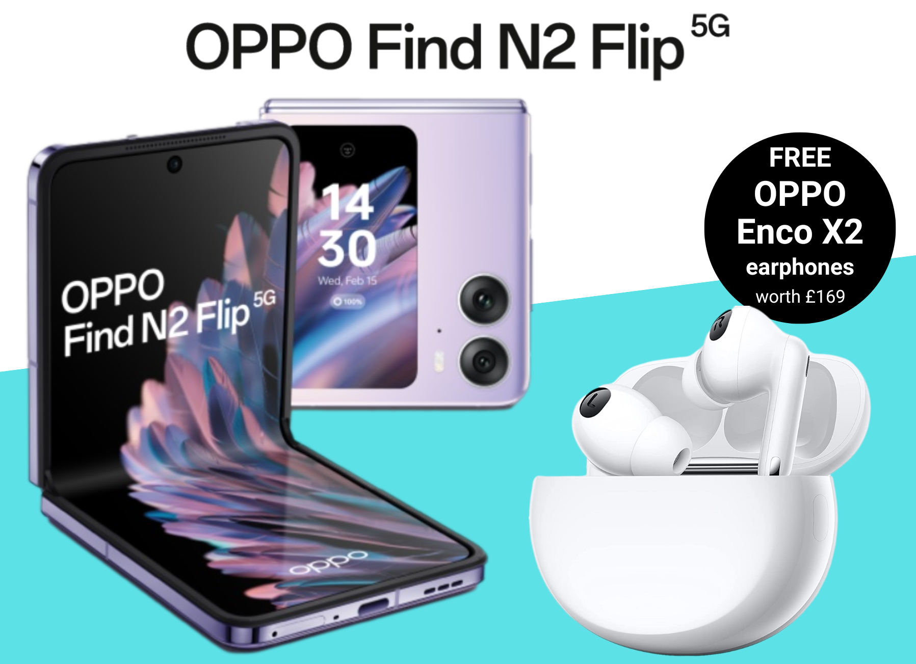 OPPO Find N2 Flip Deals with Free OPPO Enco X2 Earphones