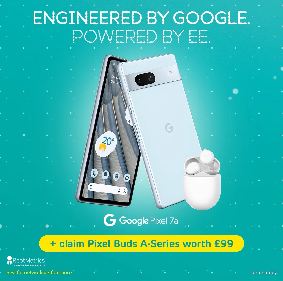 Google Pixel 7a EE Deals with Free Pixel Buds