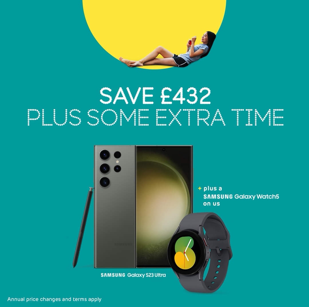 EE Samsung S23 Ultra Deals with Free Galaxy Watch5