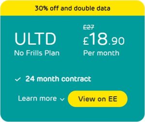 Unlimited Data EE SIM Card Deal Now £18.90
