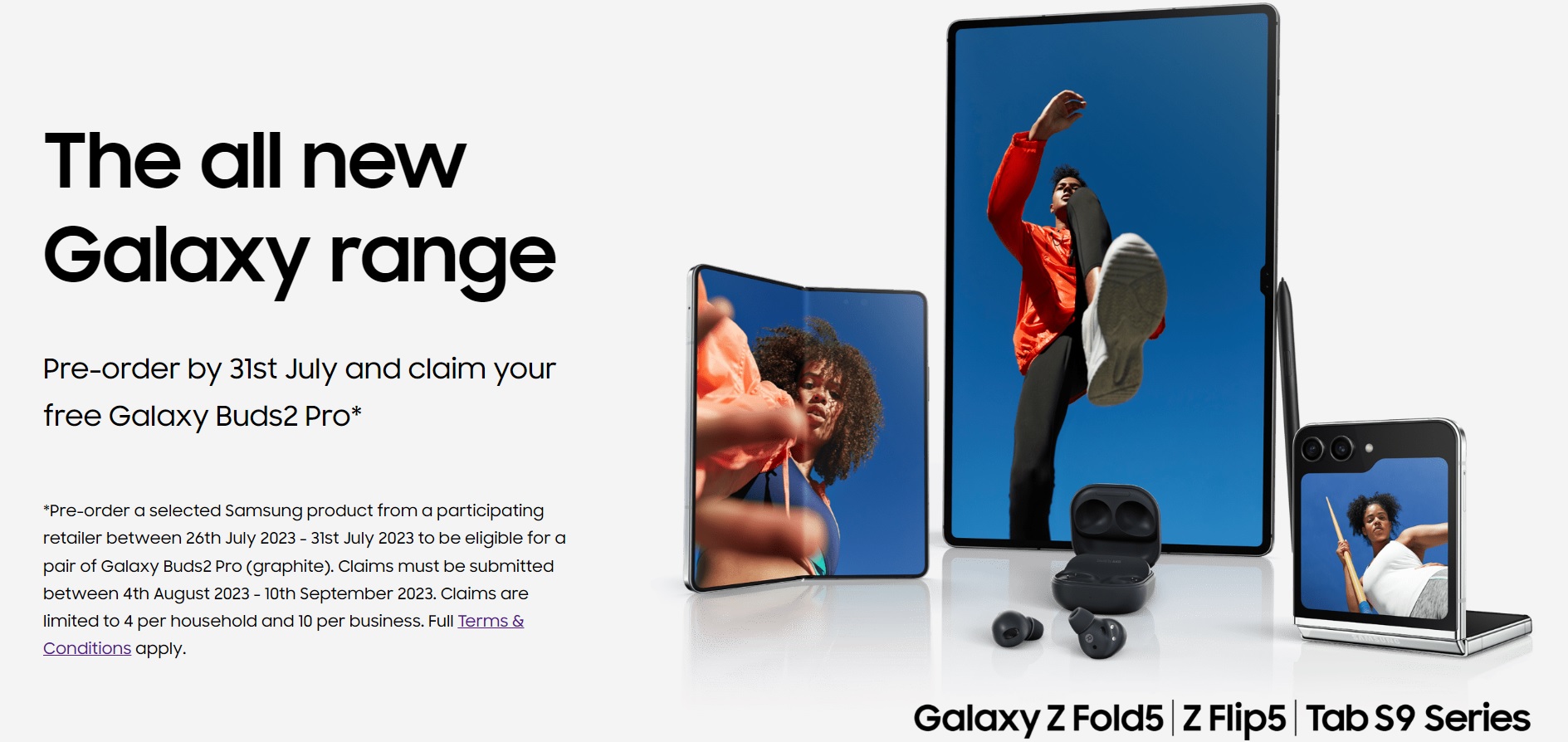 Free Galaxy Buds2 Pro with Samsung Z Flip5 and Fold5
