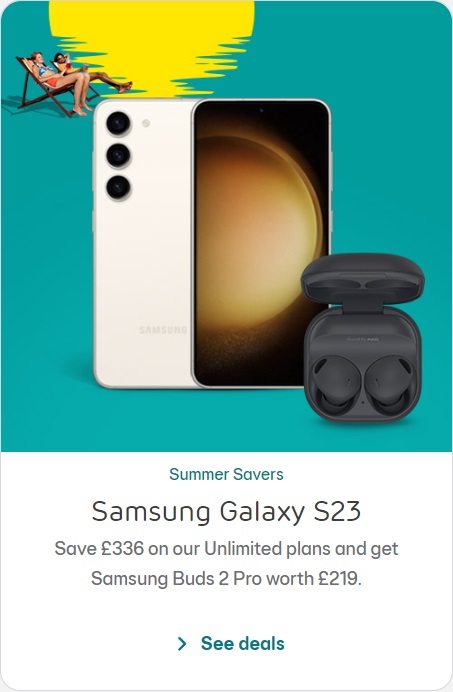 EE Samsung Galaxy S23 Deals with Free Galaxy Buds