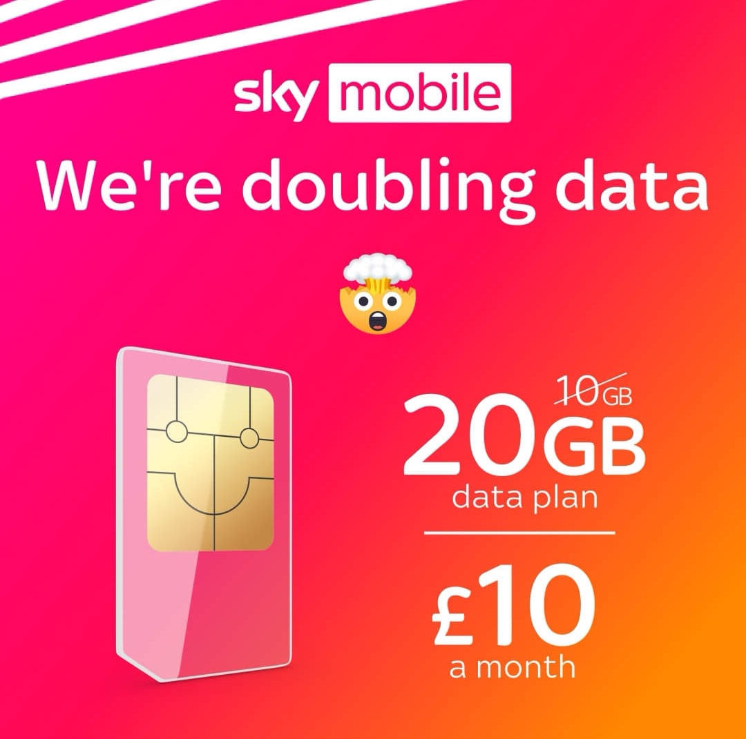 Sky Mobile SIM Only Deals with Double Data