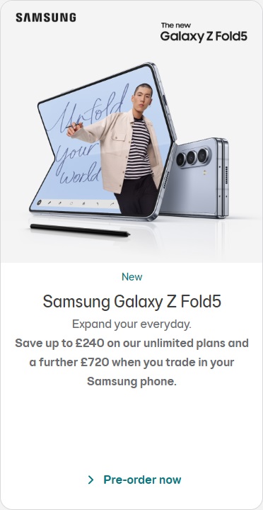 Samsung Galaxy Z Fold5 EE Deals