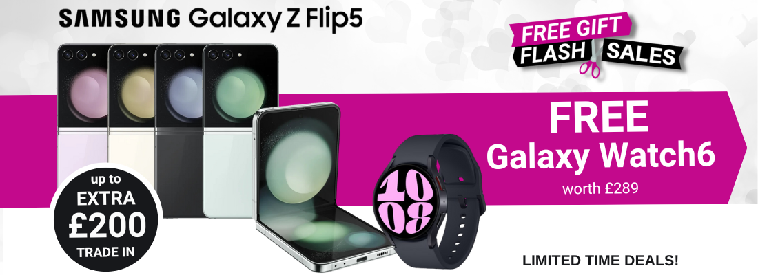 Samsung Galaxy Z Flip5 Deals with Free Galaxy Watch6