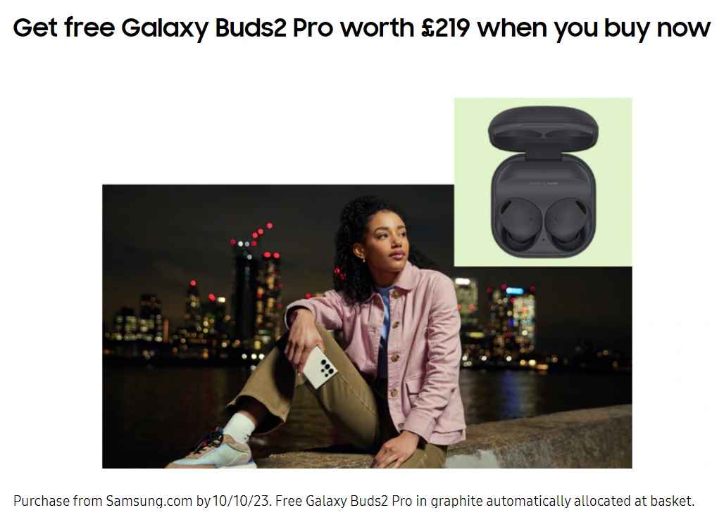 Free Galaxy Buds2 Pro with Samsung Galaxy S23