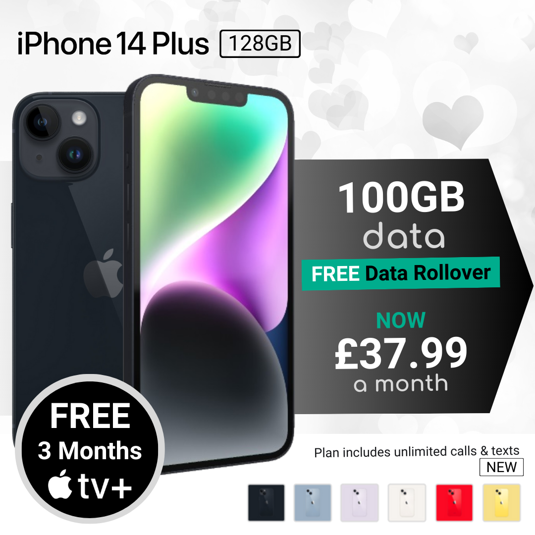 iPhone 14 Plus contract deals with 100GB monthly data