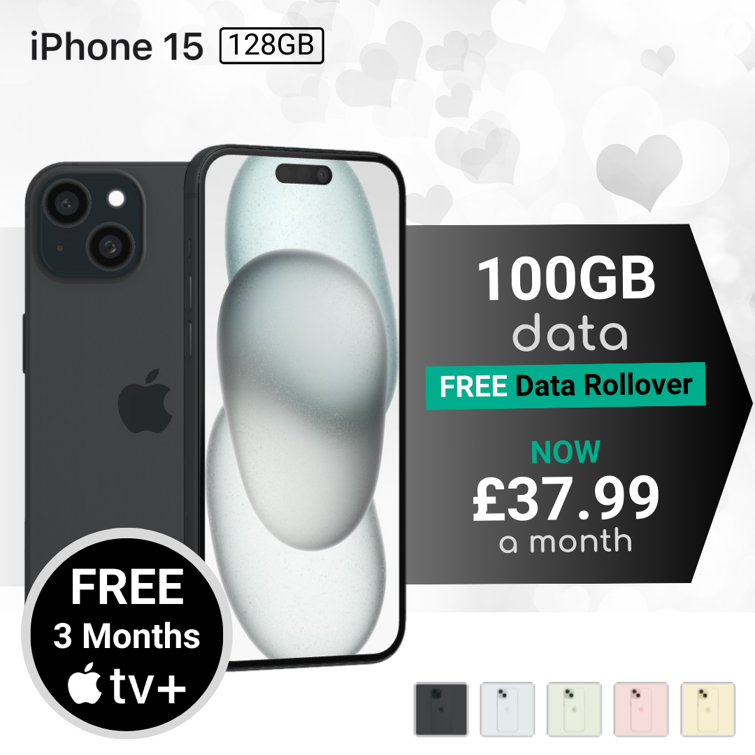 iPhone 15 cheapest contract deals with 100GB data