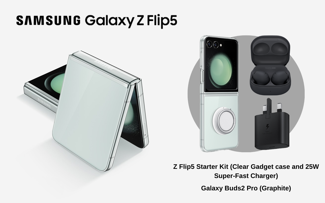 Samsung Galaxy Z Flip5 with Free Galaxy Buds2 Pro and Free Starter Pack