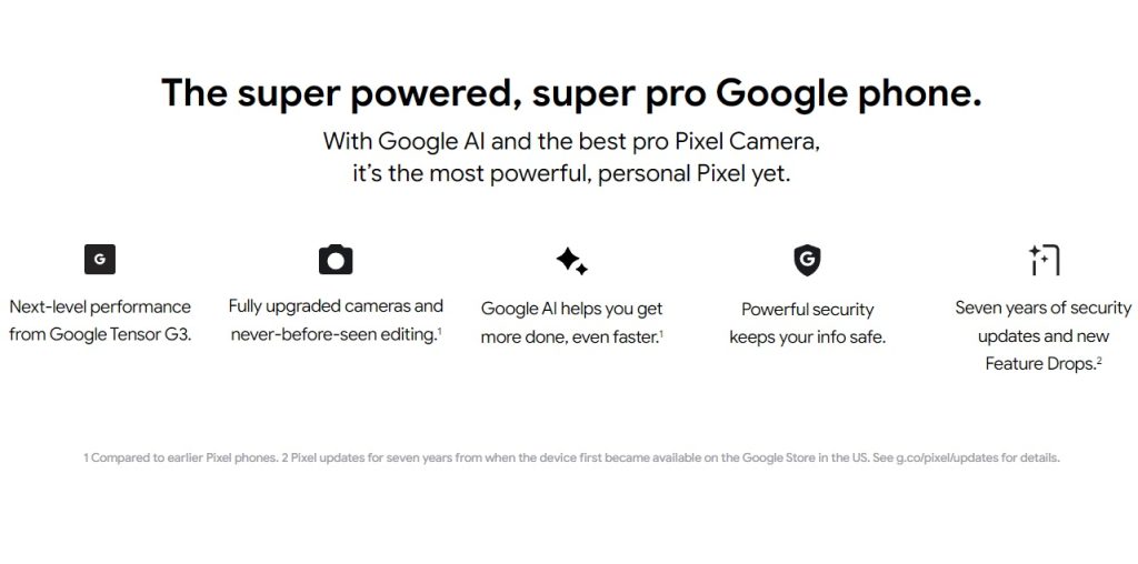 Google Pixel 8 Pro Features