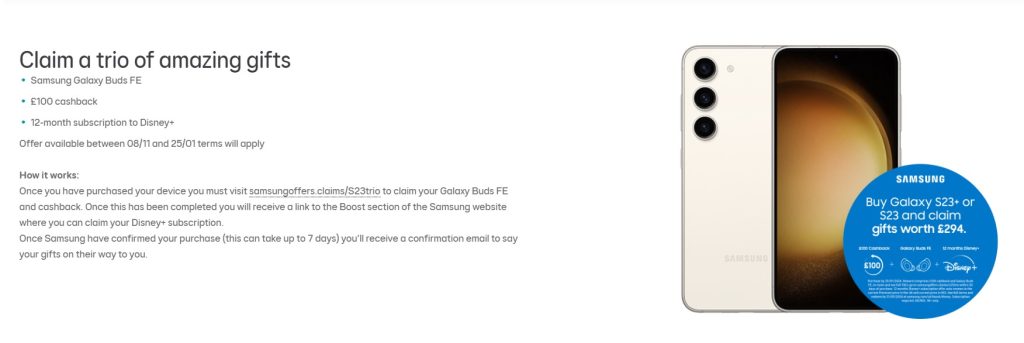 How to claim free gifts with Samsung Galaxy S23