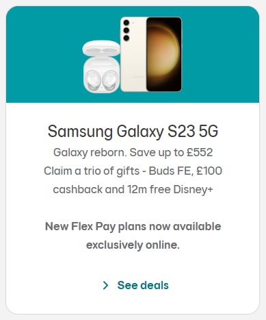 EE Samsung Galaxy S23 Black Friday Deals
