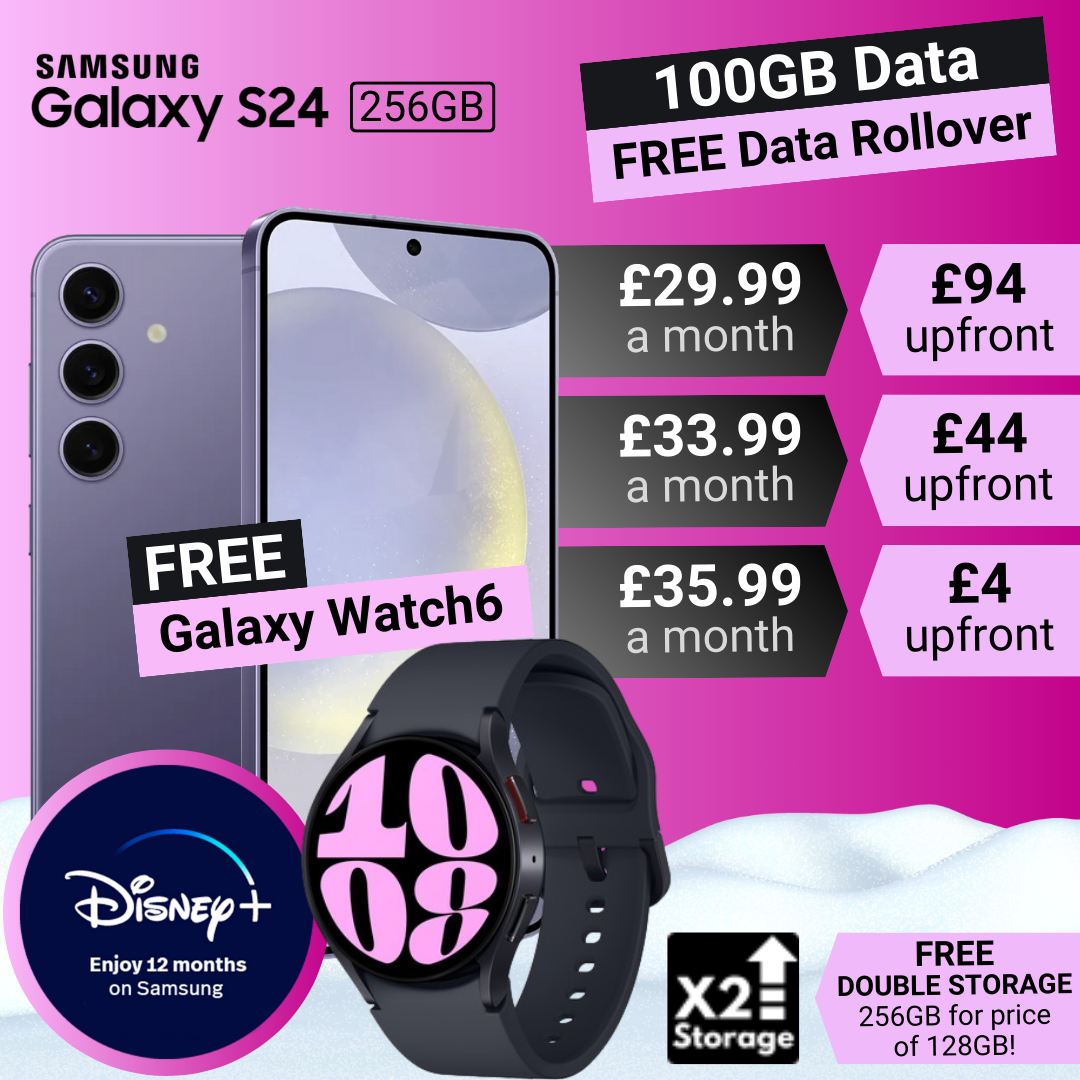 Samsung Galaxy S24 Deals with Free Galaxy Watch6, Disney+ and Free Double Storage