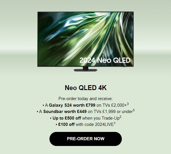 Samsung 2024 Neo QLED 4K With Free Samsung Galaxy S24