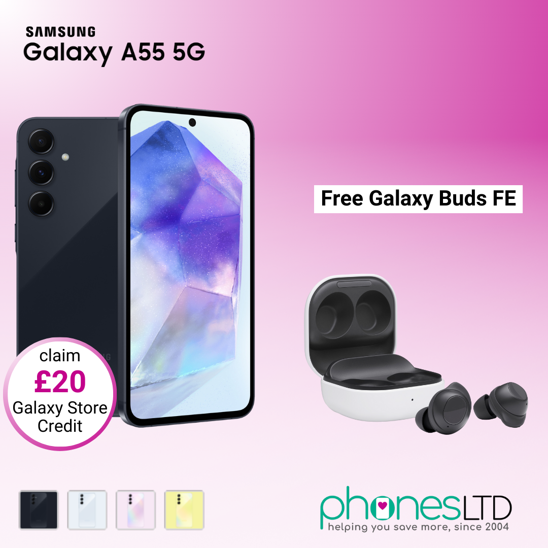 Samsung Galaxy A55 5G SIM Free with Free Galaxy Buds FE and £20 Galaxy Store Credit
